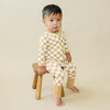 Bamboo Zip Romper | Golden Coast Check