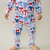 Bamboo Zip Romper  | Red-White & Bows