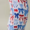 Bamboo Zip Romper  | Red-White & Bows