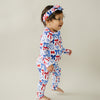 Bamboo Zip Romper  | Red-White & Bows