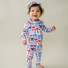 Bamboo Zip Romper  | Red-White & Bows