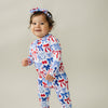 Bamboo Zip Romper  | Red-White & Bows