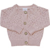 Pink Pointelle Button Down Cardigan