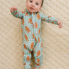 Bamboo Zip Romper | Gingerbread Gingham