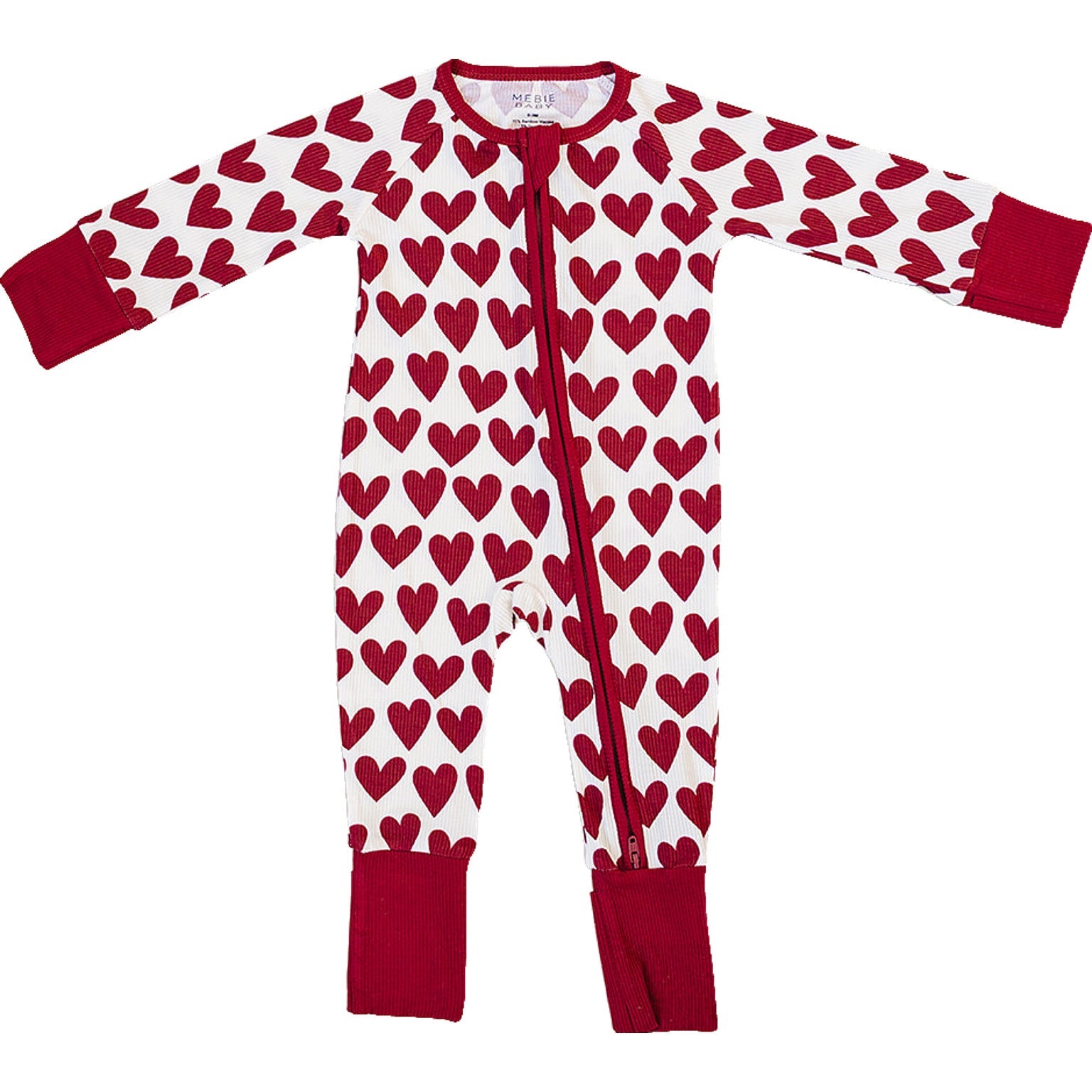 Bamboo Zip Romper | Ribbed Hearts