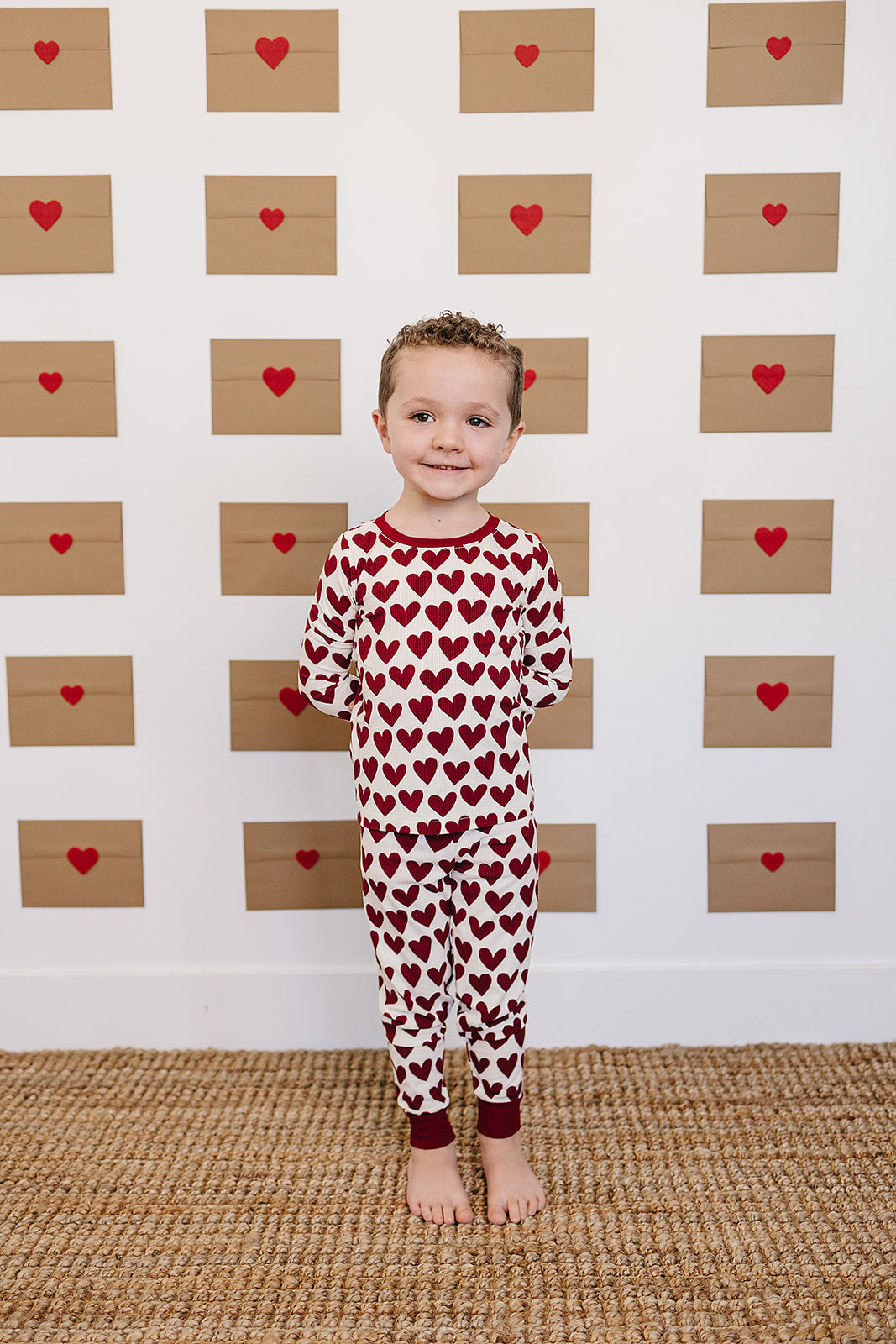 Two-Piece Pajama Set | Ribbed Hearts
