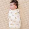 Stretchy Swaddle Blanket | Pink Bunny Ribbed