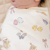 Stretchy Swaddle Blanket | Pink Bunny Ribbed