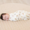 Stretchy Swaddle Blanket | Pink Bunny Ribbed