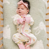 Bamboo Zip Romper | Pink Bunny Ribbed