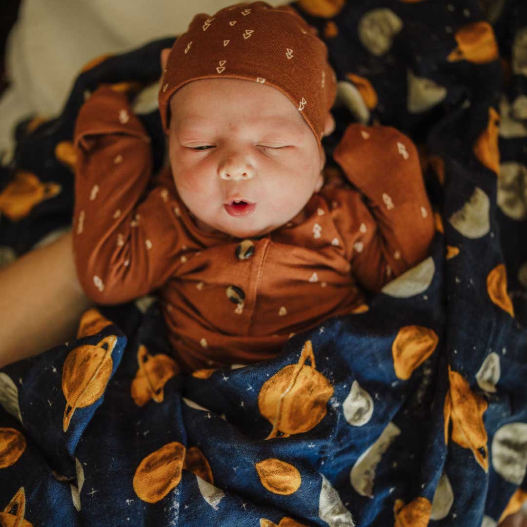 outer space muslin swaddle, bamboo baby blanket, space nursery decor