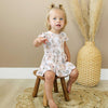 Bodysuit Twirl Dress - Beige Floral