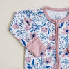 Bamboo Zip Romper | Blue Floral