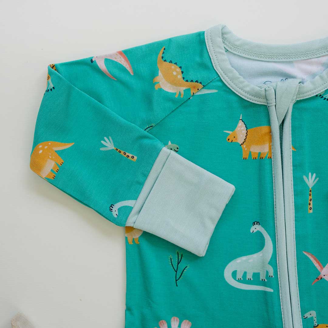 bamboo baby romper, bamboo baby clothes, convertible rompers, dinosaur baby pajamas, zippy sleeper