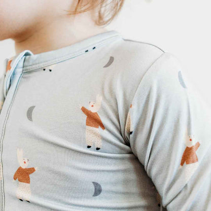 Zippered Footie in Moon Bunny