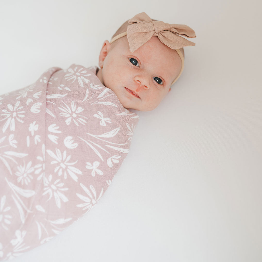 bamboo muslin swaddle, bamboo swaddle blankets, muslin swaddle blanket, rose floral baby blanket