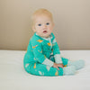 bamboo baby romper, bamboo baby clothes, convertible rompers, dinosaur baby pajamas, zippy sleeper