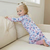 Bamboo Zip Romper | Blue Floral