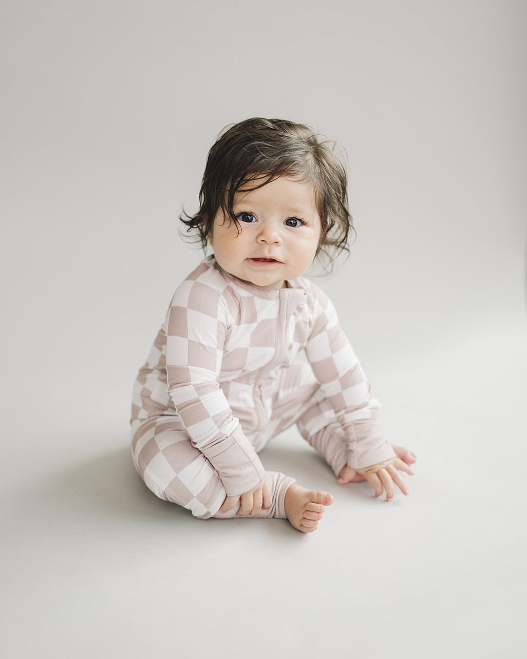 bamboo zip romper, fall baby pajamas, checkered baby sleeper, fall baby pajamas, lucky panda kids zip romper, bamboo zippy, fall baby clothes