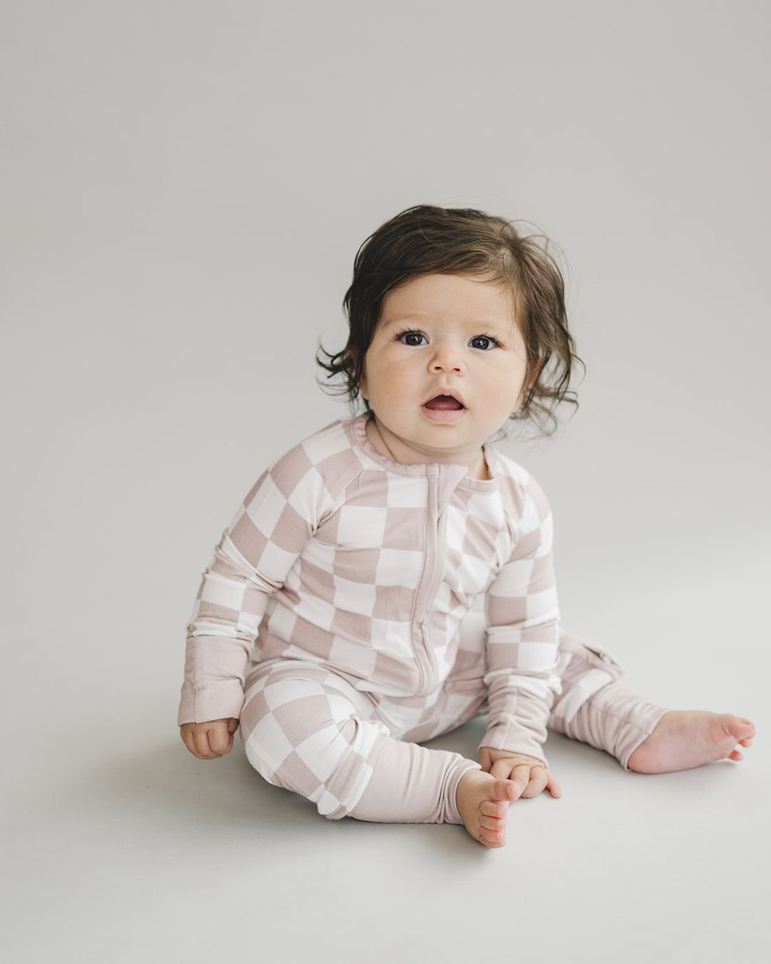 bamboo zip romper, fall baby pajamas, checkered baby sleeper, fall baby pajamas, lucky panda kids zip romper, bamboo zippy, fall baby clothes