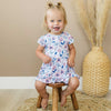 Bodysuit Twirl Dress | Blue Floral