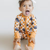 bamboo zip romper, pumpkin baby pajamas, halloween baby sleeper, fall baby pajamas