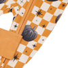bamboo zip romper, pumpkin baby pajamas, halloween baby sleeper, fall baby pajamas