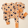bamboo zip romper, pumpkin baby pajamas, halloween baby sleeper, fall baby pajamas