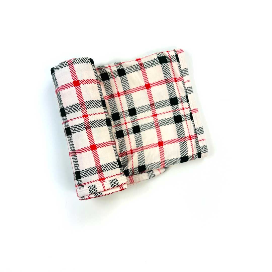 Stretchy Swaddle Blanket in Christmas Plaid