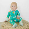 bamboo baby romper, bamboo baby clothes, convertible rompers, dinosaur baby pajamas, zippy sleeper