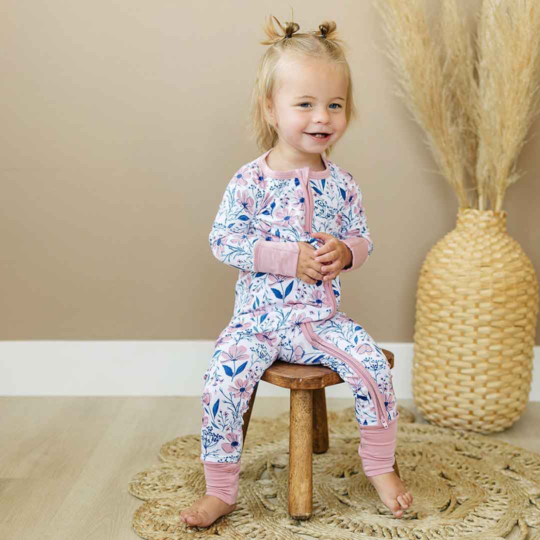 Bamboo Zip Romper by Dolly Lana | Blue Floral