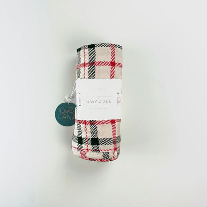 Stretchy Swaddle Blanket in Christmas Plaid