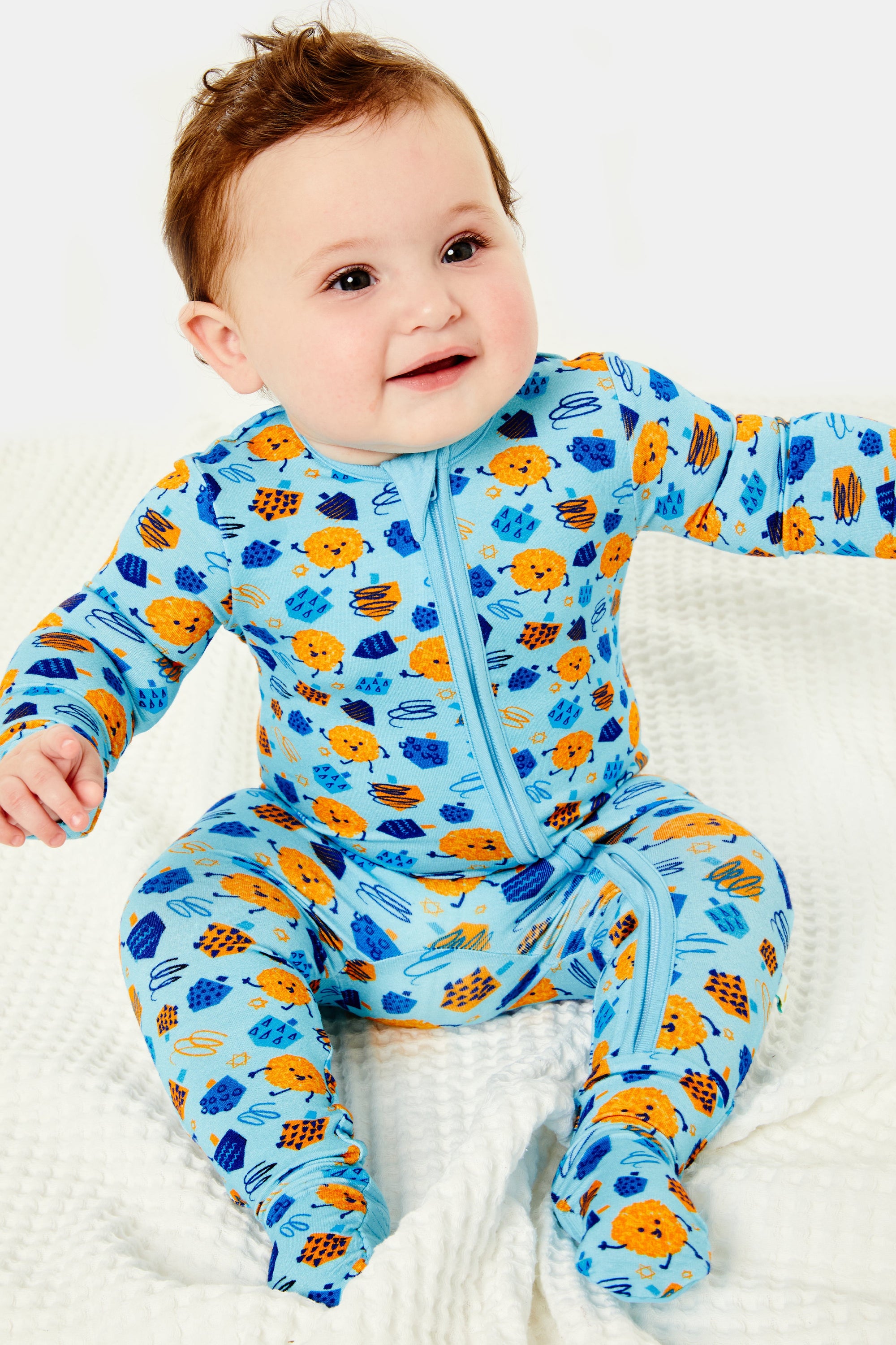 Zippered Footie | Hanukkah Dreidels