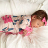 Ruffled Zippered Footie in Pink Christmas