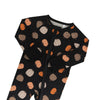 Bamboo Zip Romper | Pumpkins Black