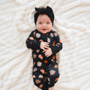 Bamboo Zip Romper | Pumpkins Black