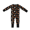 Bamboo Zip Romper | Pumpkins Black