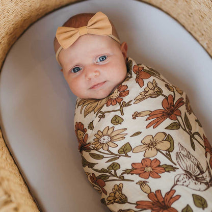 Bamboo Muslin Swaddle - Bohemian Blooms