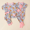 Bamboo Zip Romper | Retro Garden