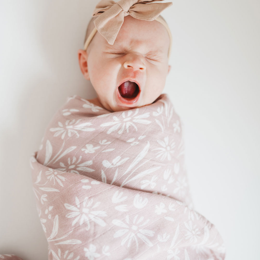 bamboo muslin swaddle, bamboo swaddle blankets, muslin swaddle blanket, rose floral baby blanket