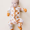 smiley bamboo zip romper, lucky panda kids baby pajamas, smiley face zip sleeper, zippy