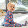 Zippered Footie | Blue Fire Truck