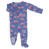 Zippered Footie | Blue Fire Truck