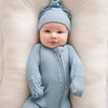 Bamboo Zip Romper | Arona Blue Ribbed