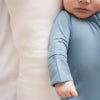 Bamboo Zip Romper | Arona Blue Ribbed