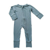 Bamboo Zip Romper | Arona Blue Ribbed