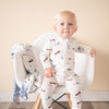Bamboo Zip Romper | Vintage Airplane