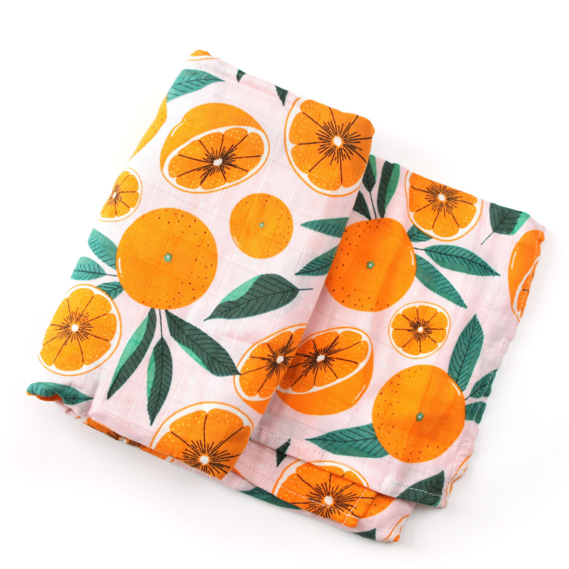 orange swaddle blanket, sliced oranges swaddle, bamboo muslin swaddle, baby girl gift