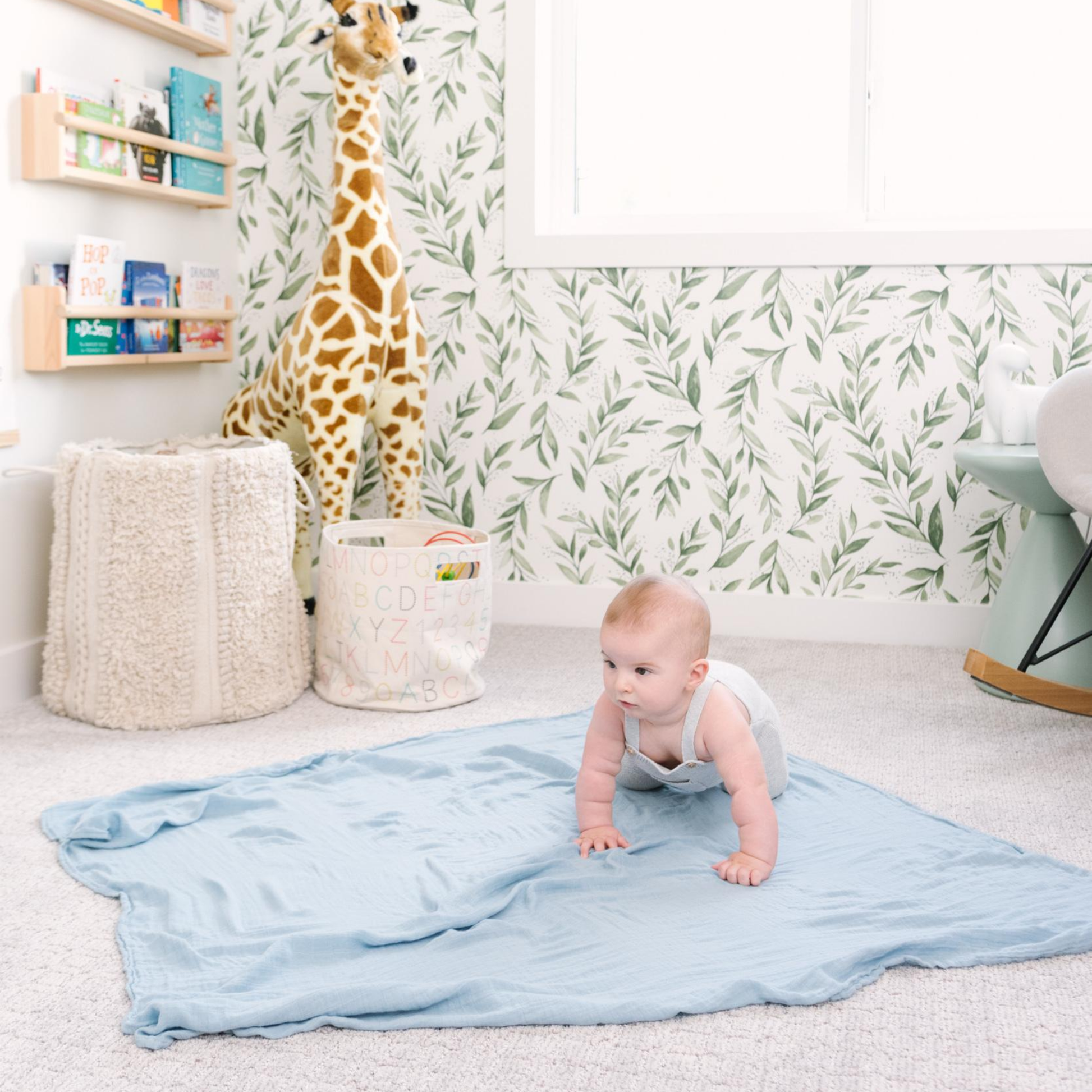 Blue muslin swaddle cheap