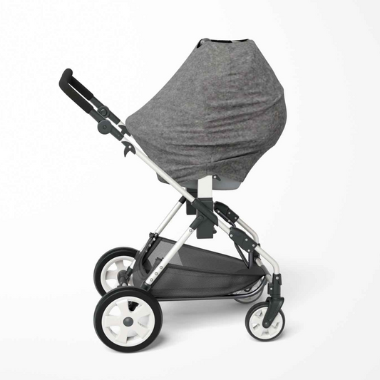 heather grey car seat cover, solid gray nursing cover, grey shopping car cover, stroller cover